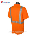 Camiseta reflexiva del polo de la alta visibilidad de la manga corta de la seguridad del trabajo al por mayor amarilla con la cinta reflexiva de la transferencia de calor